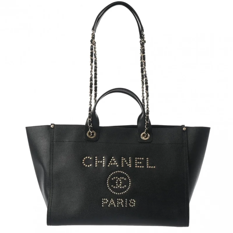 Chanel  Champagne Champagne  Caviar Leather Tote Bag (Pre-Owned)