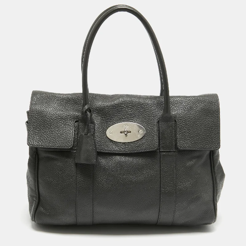 Mulberry Dark Grey Leather Bayswater Satchel