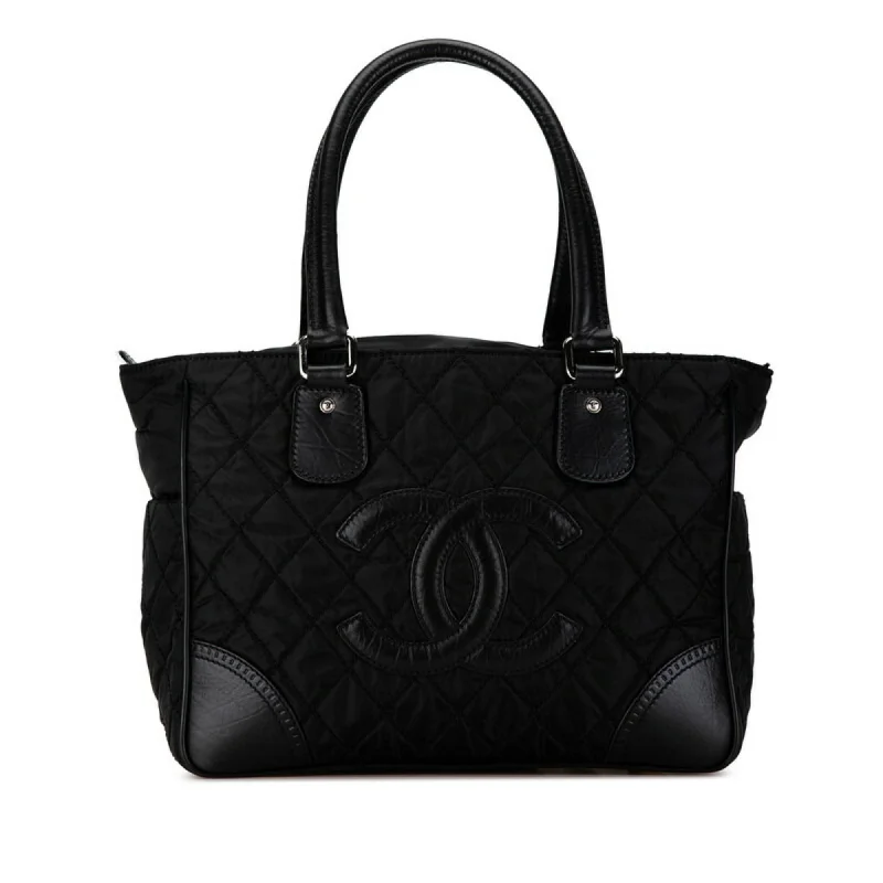 Chanel  Nylon Leather Handbag Tote Bag (Pre-Owned)