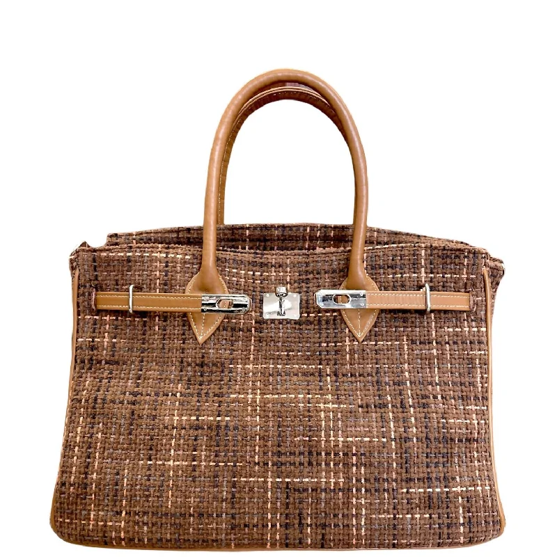 Plage Tweed Large Bag In Chocolate