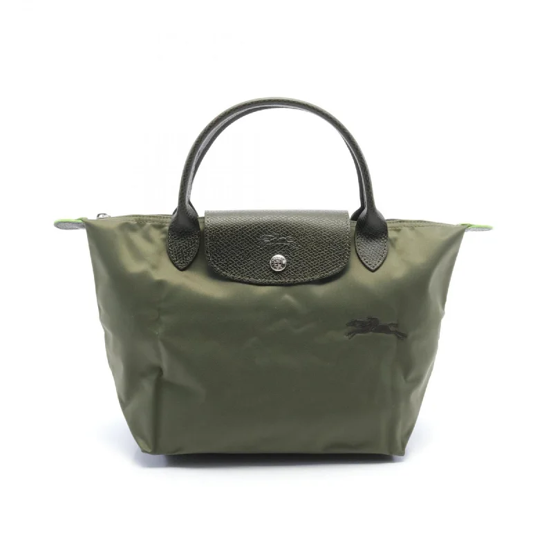 Longchamp  Nylon Leather Tote Bag