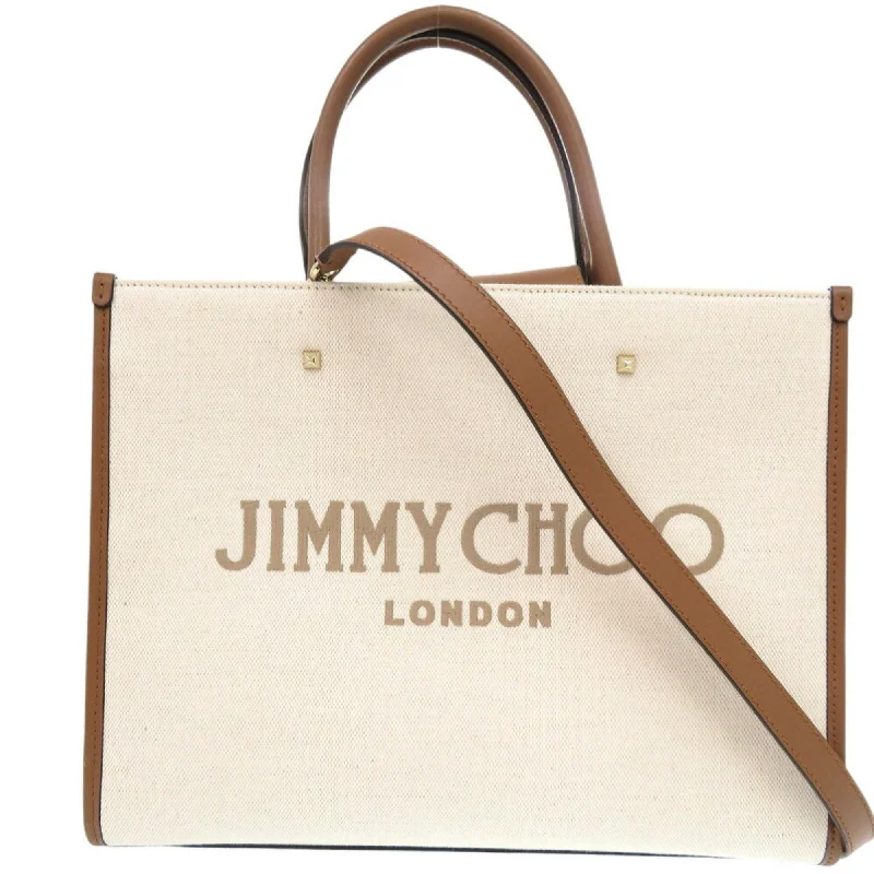 Jimmy Choo   Canvas Leather Tote Bag (Pre-Owned)