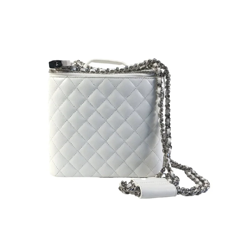 Chanel Vanity Top Handle White Lambskin