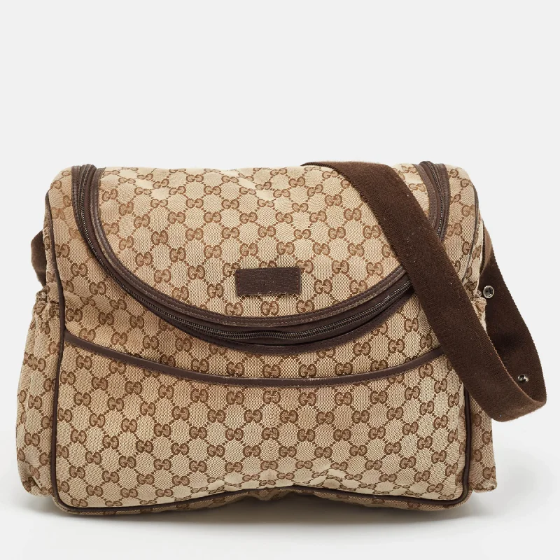 Gucci Beige/ebony Gg Canvas Original Baby Changing Bag