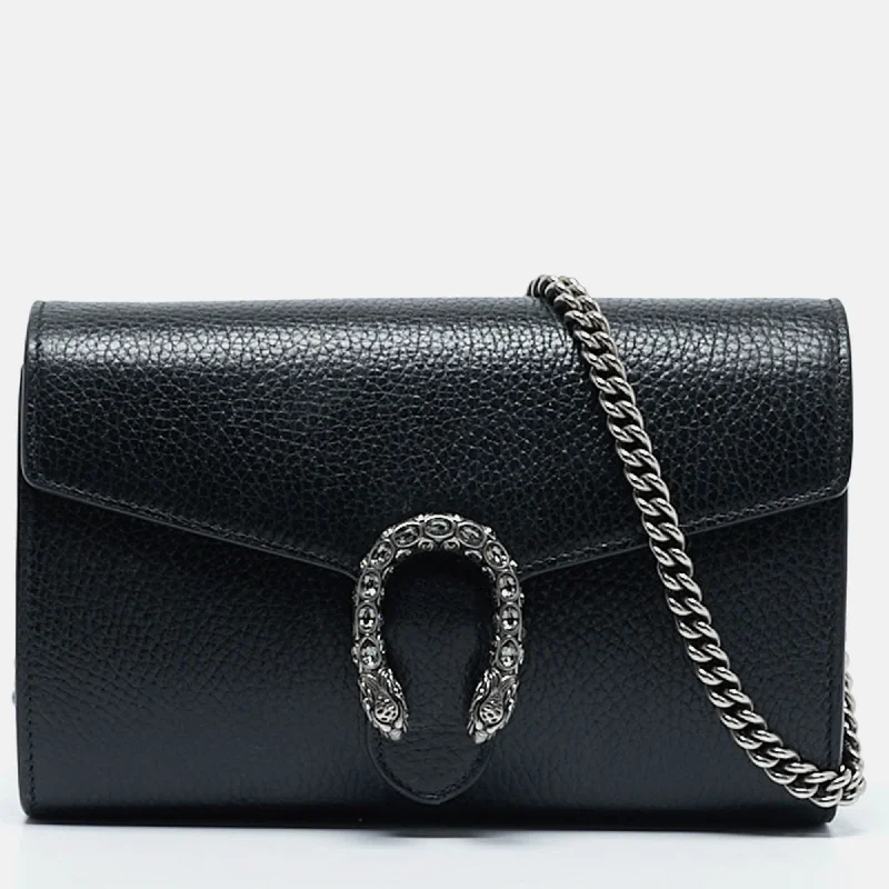 Gucci Black Leather Mini Dionysus Chain Bag