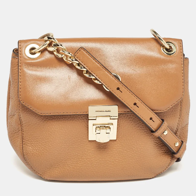 Michael Kors Brown Leather Cecelia Crossbody Bag