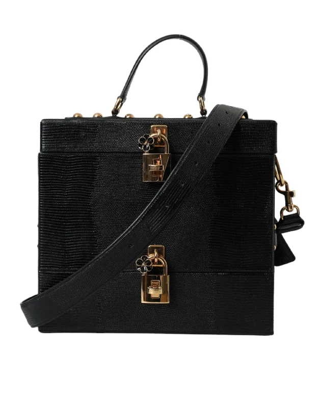 Dolce & Gabbana  Lizard Embossed Calfskin Leather Double Box Women's Bag