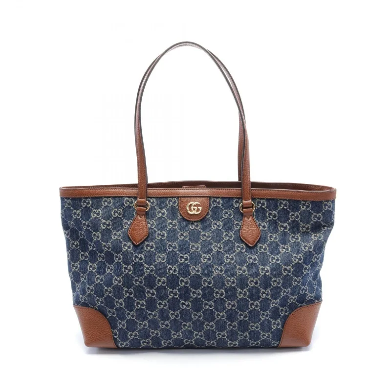 Gucci  Navy blue Leather Tote Bag (Pre-Owned)