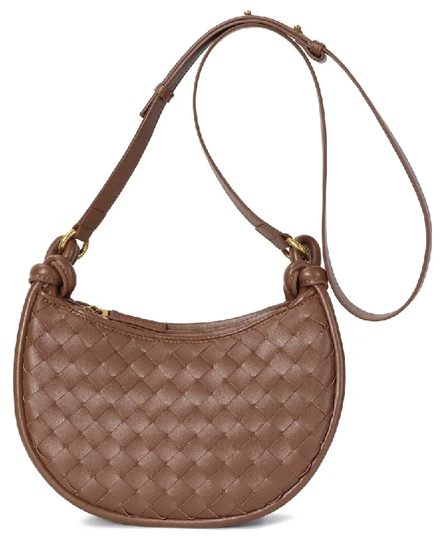 Tiffany & Fred Paris Hand-Woven Leather Messenger Bag