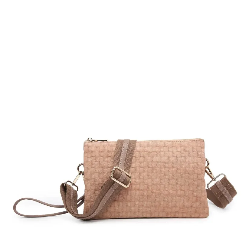 Izzy Checkered Crossbody Bag In Mauve