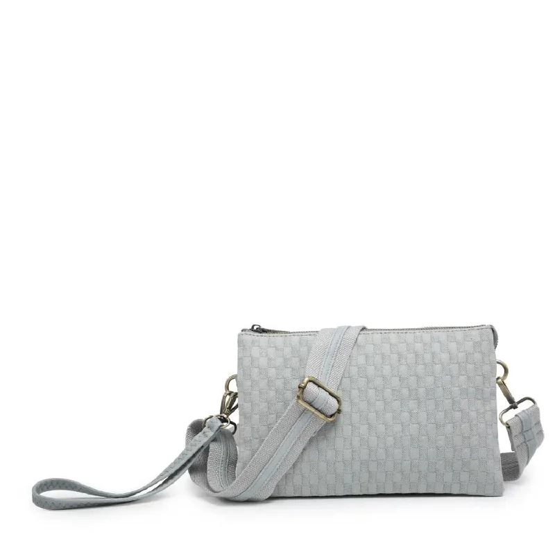 Izzy Checkered Crossbody Bag In Grey