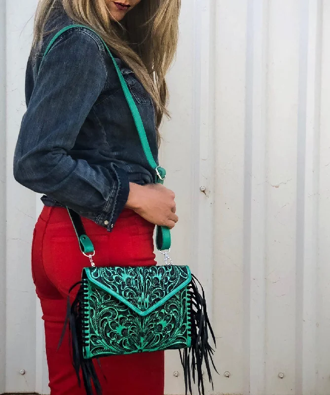 Envelope Crossbody Clutch Turquoise