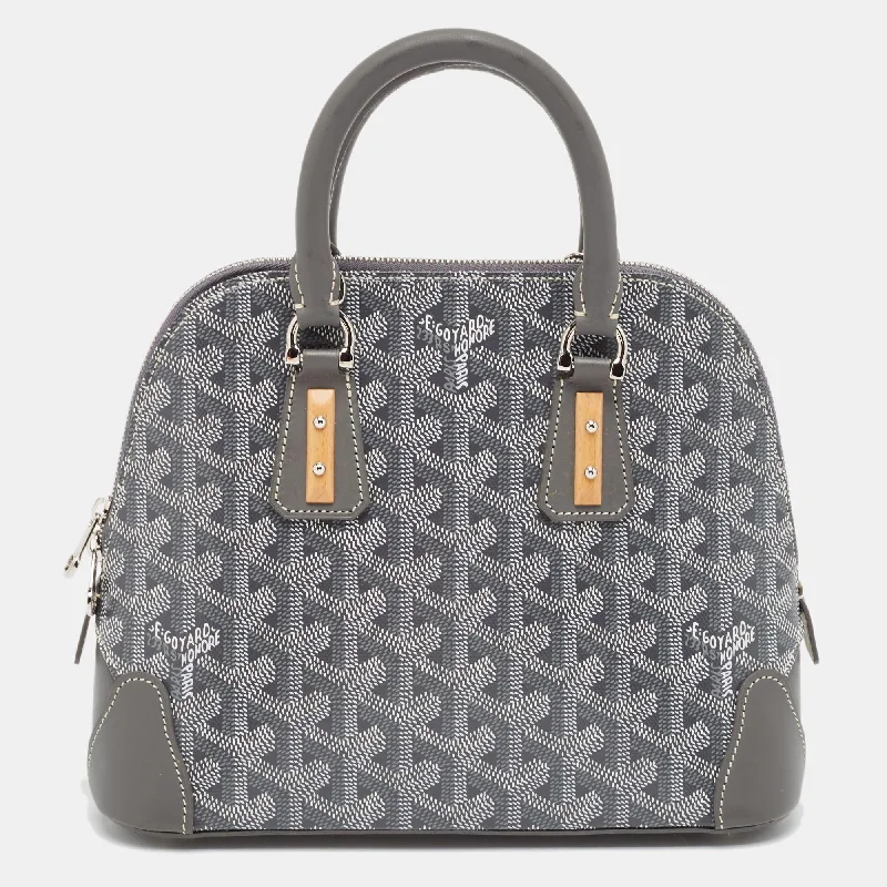 Goyard Grey Goyardine Coated Canvas And Leather Mini Vendome Satchel