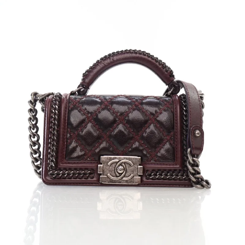 Chanel Top Handle Boy Bag Small Red Calfskin