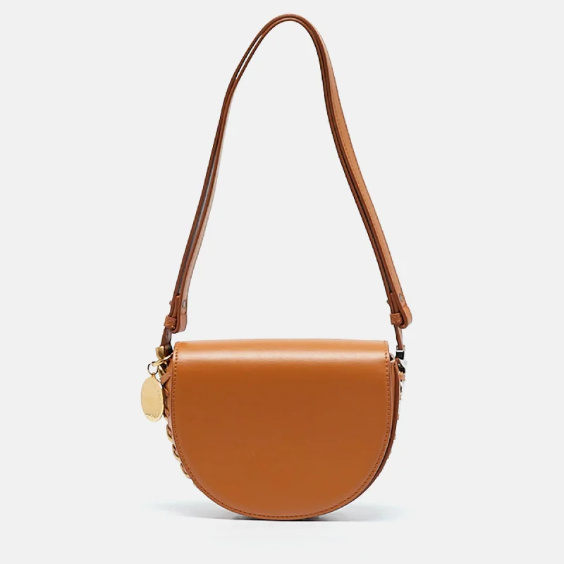 Stella Mccartney Tan Faux Leather Small Frayme Shoulder Bag