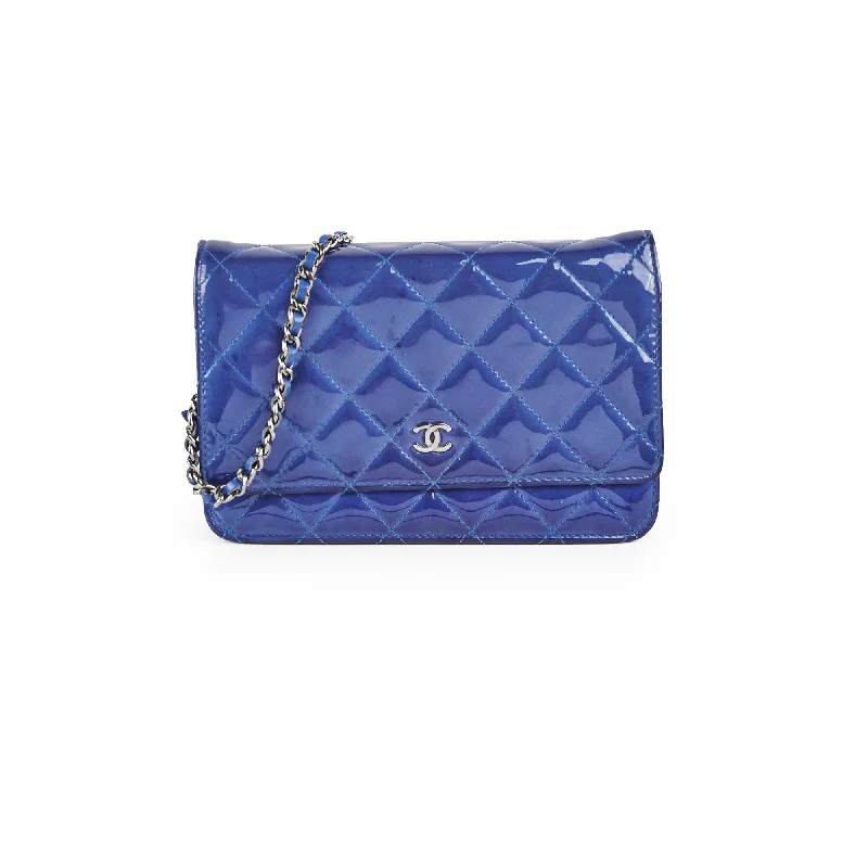 Chanel Wallet On Chain WOC Patent Blue