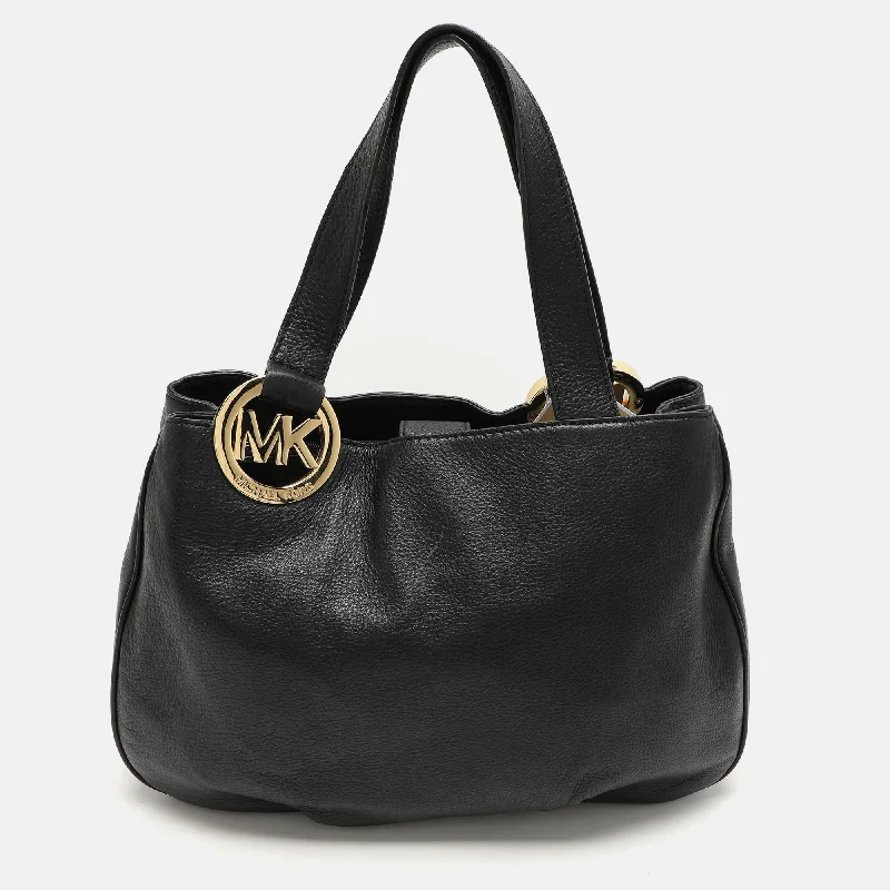 Michael Kors Black Leather Large Fulton Tote