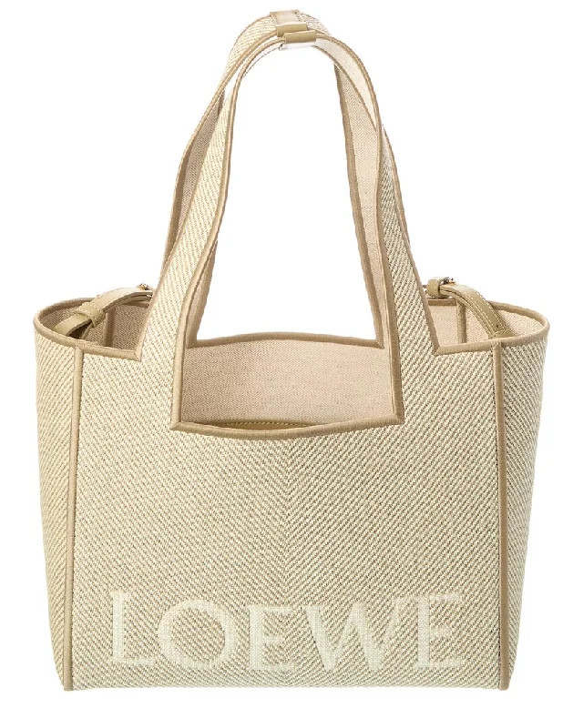 Loewe Font Medium Canvas & Leather Tote