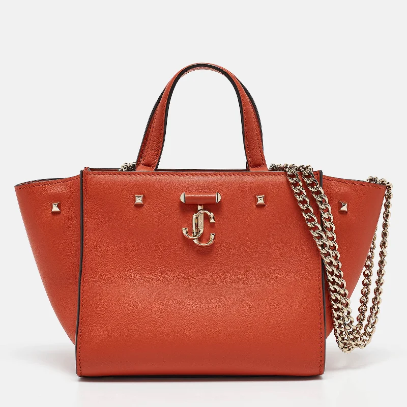 Jimmy Choo Orange Leather Varenne Tote