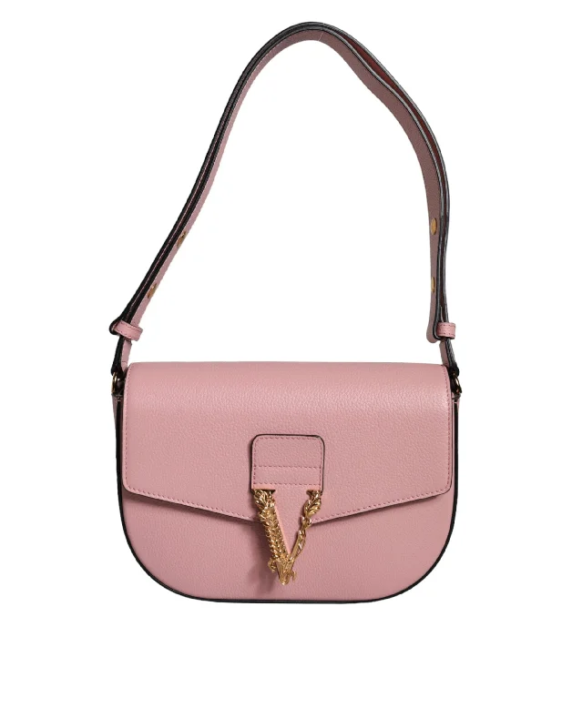 Versace  Grainy Calf Leather Logo Crossbody Shoulder Women's Bag