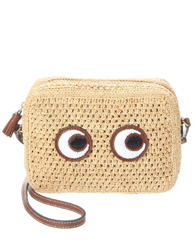 Anya Hindmarch Eyes Raffia & Leather Crossbody