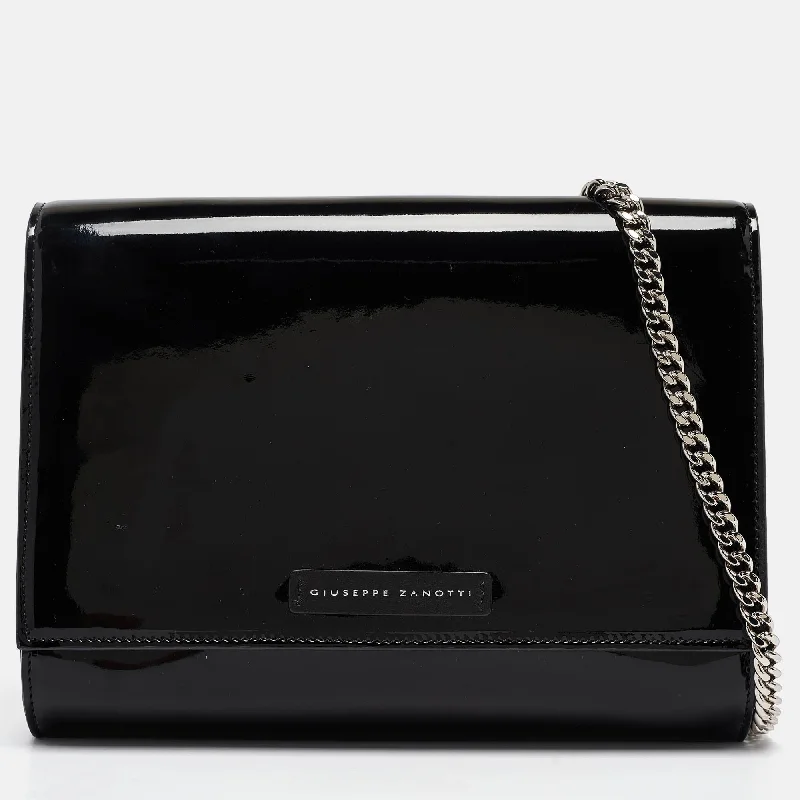 Giuseppe Zanotti Black Patent Leather Wendy Chain Bag