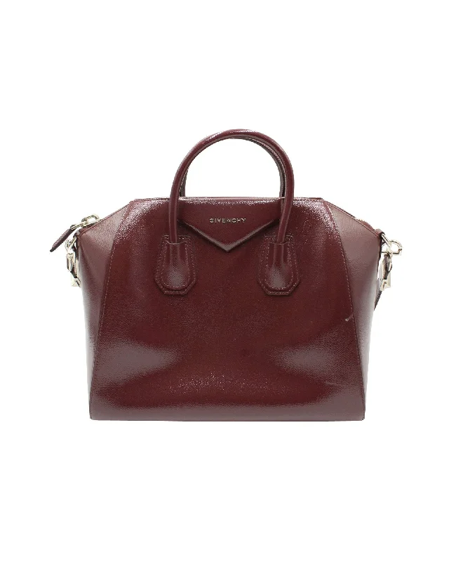 Givenchy Antigona Small Bag in Maroon Leather