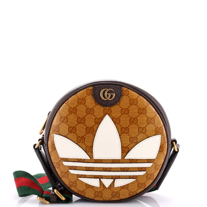 x adidas Ophidia Round Crossbody Bag GG Coated Canvas Small