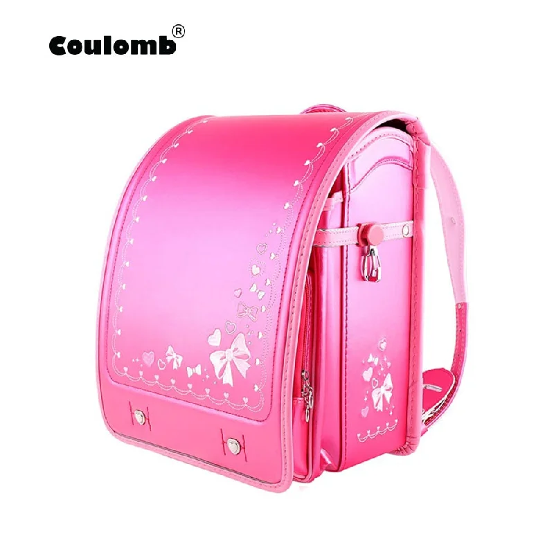 Coulomb Children School Bag For Girls Kid Orthopedic Backpack For School Students Bookbags Japan Pu