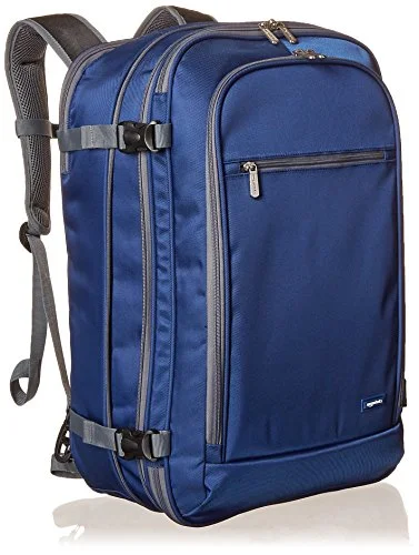 Amazonbasics Carry-On Travel Backpack, Navy