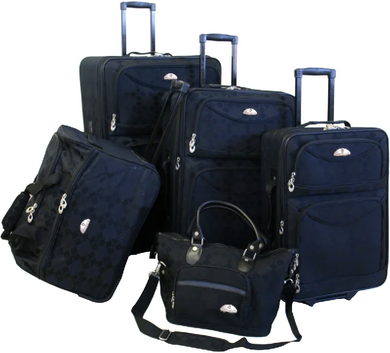 American Flyer Argyle 5 Piece Luggage Set