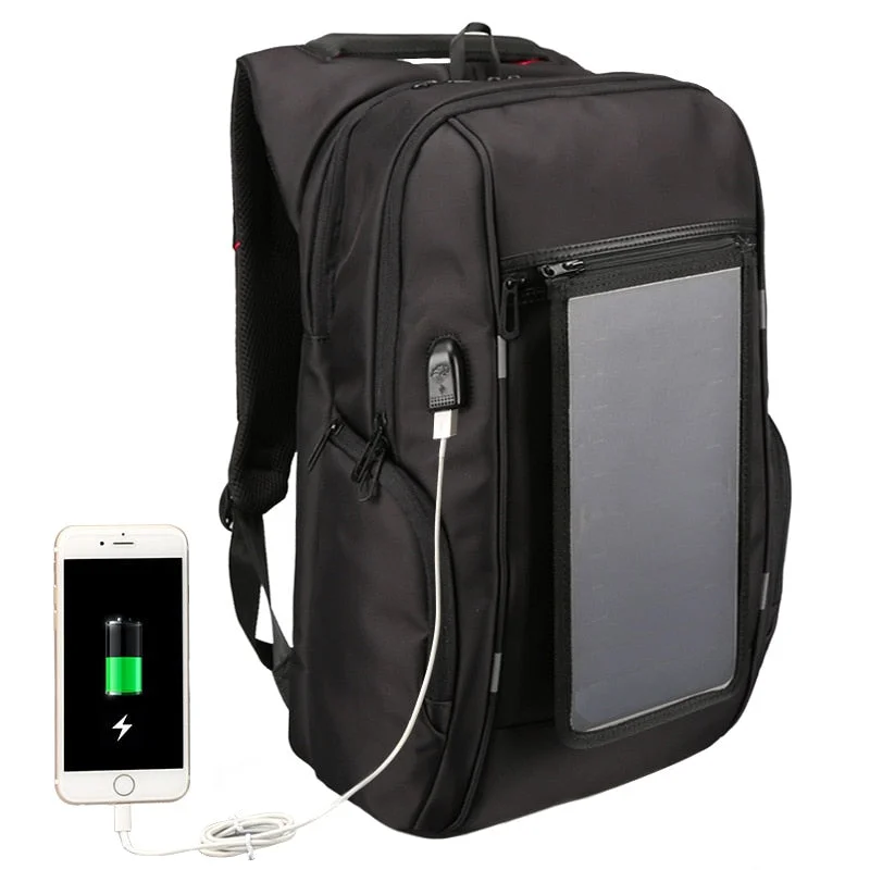 Business Men Backpack Solar Charging Multifunction Teenager Schoolbag Travel Anti-Theft Laptop