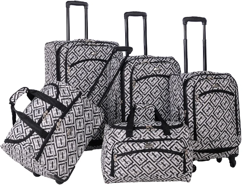 American Flyer Brick Wall 5 Piece Luggage Set