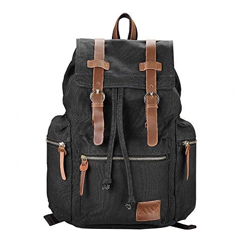 Aw 17X14X5" Vintage Canvas Backpack Rucksack Casual Schoolbag Travel Hiking Shoulder Bag Sport