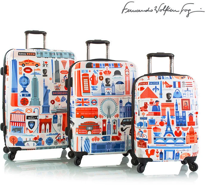 Fernando By Heys Fvt 3 Piece Cities Expandable Spinner Set