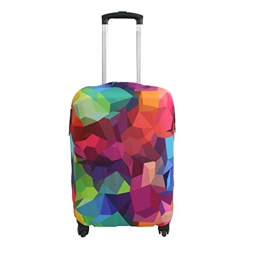 Explore Land Travel Luggage Cover Suitcase Protector Fits 18-32 Inch Luggage (Geometry, L(27-30 inch Luggage))