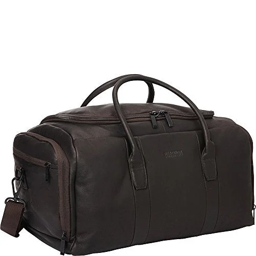 Kenneth Cole Reaction Colombian Leather U-Shape Zipper Top Load Duffel Bag, 20", Brown