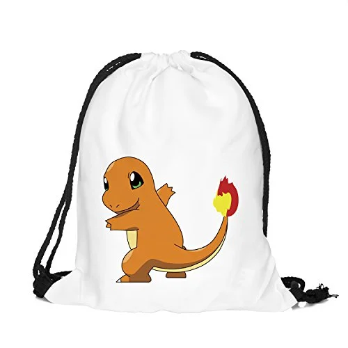 Olss-Original Shoulder Bag Pumping Rope Backpack Pokemon Go! Pattern Printed Bundle Mouth Single