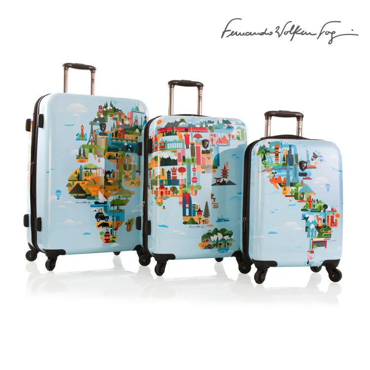 Fernando By Heys Fvt World Map 3 Piece Expandable Spinner Set