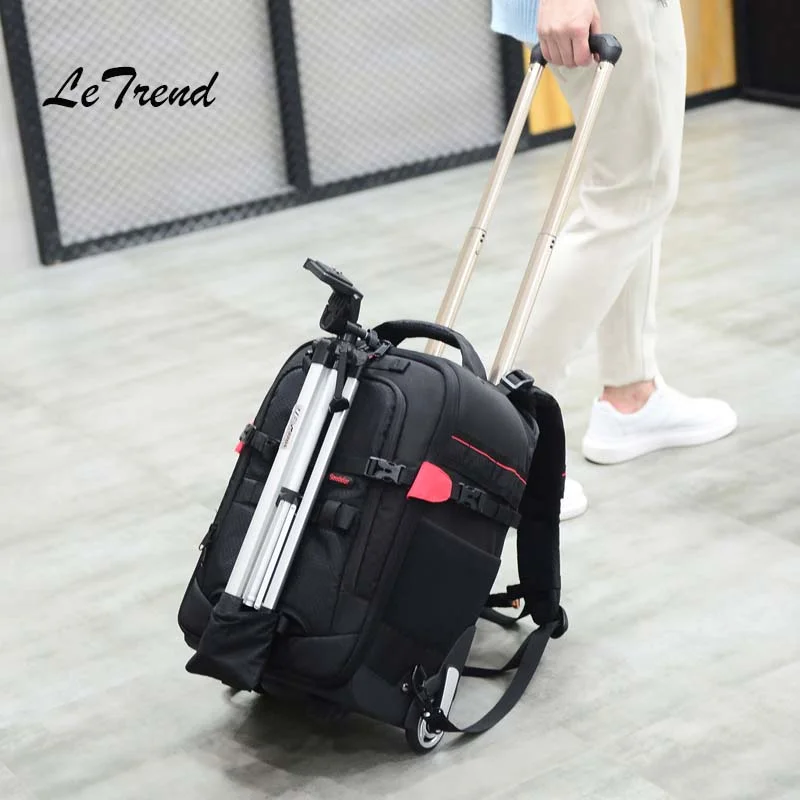 Letrend Photography Travel Bag Shoulders Multifunction Backpack High-Capacity Rolling Luggage