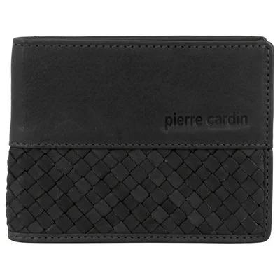 Pierre Cardin PC3465 Woven-Embossed Leather Mens BiFold Wallet with money clip *DC