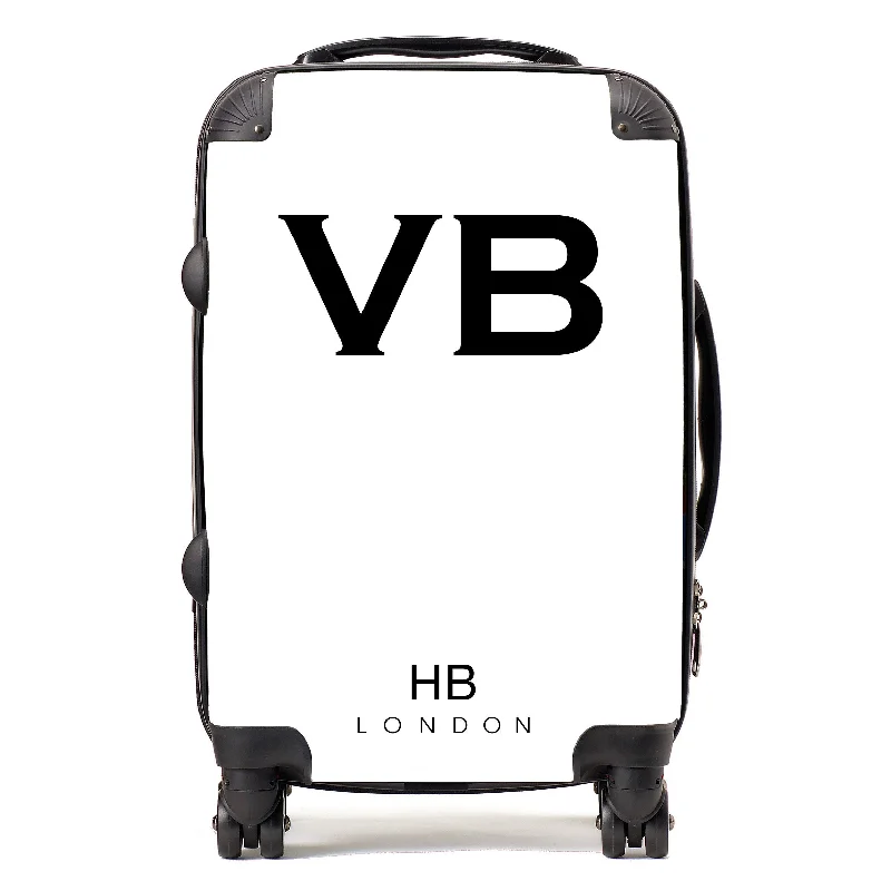 Personalised White Initial Suitcase