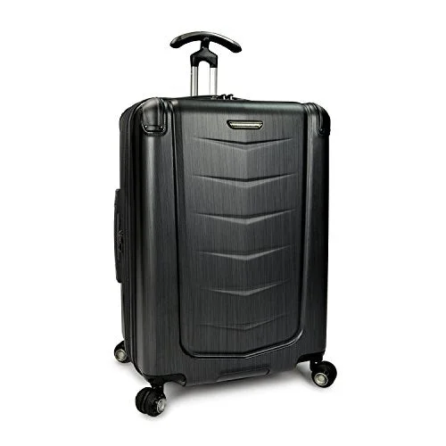 Traveler’S Choice Silverwood Polycarbonate Hardside Expandable Spinner Luggage Case - Brush Metal