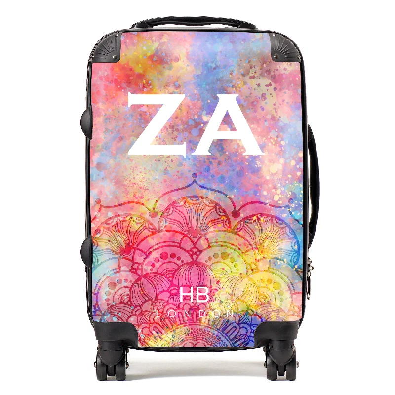 Personalised Spiritual Journey with White Font Initial Suitcase