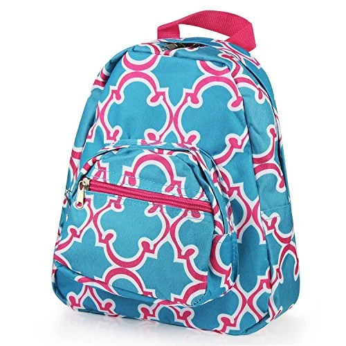 Zodaca Kids Small Backpack, Blue Quatrefoil