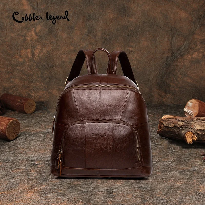 Cobbler Legend Famous Brand Women Leather Backpack Bag Vintage Small Backpack For Girls Women