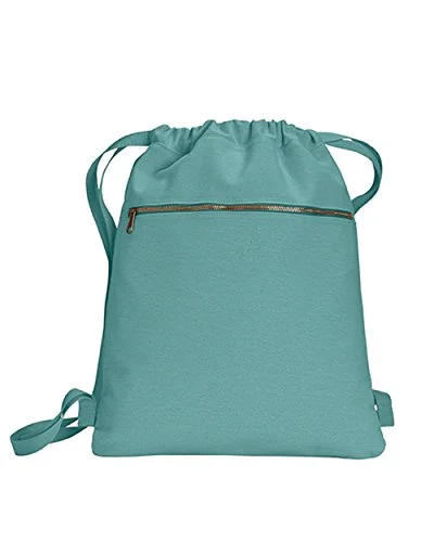 Zuzify Pigment Dyed Canvas Cinch Sak Drawstring Backpack. Fz0992 Os Seafoam