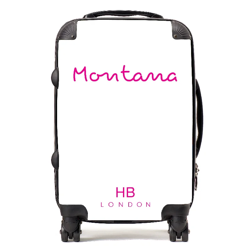 Personalised White Love Script Suitcase