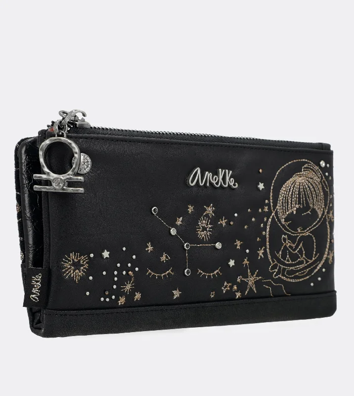 Large elegant spirit wallet with embroidery