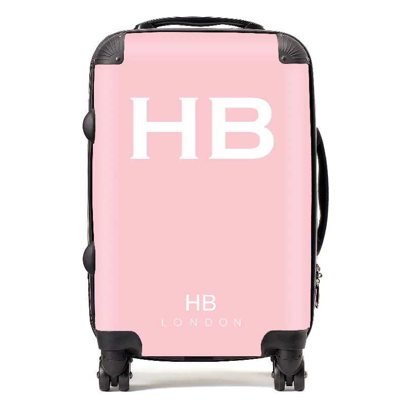 Personalised Blush with White Font Initial Suitcase